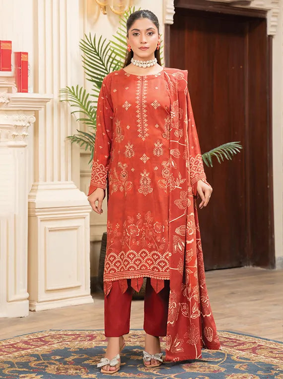 MODERN Printed Embroidered Dhanak Collection 2025 Vol-142 (MD-04)