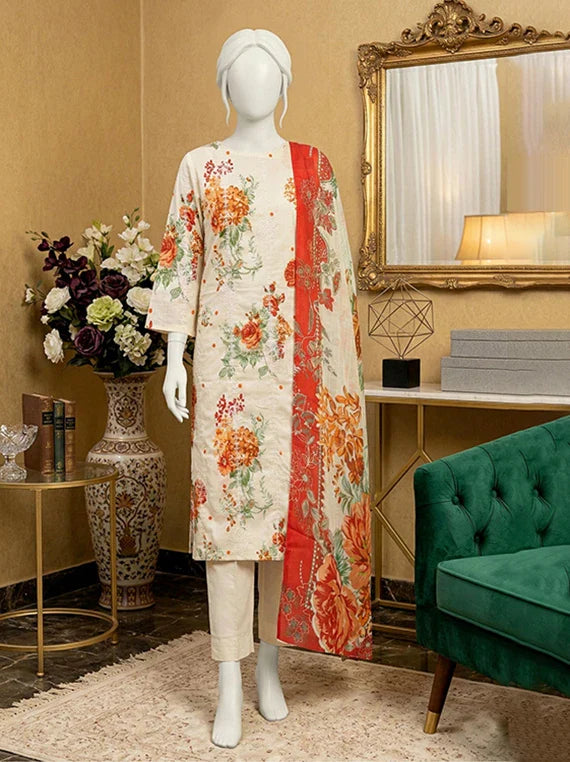 MOON by Abc Embroidered Slub Lawn Collection 2026 (D-03)