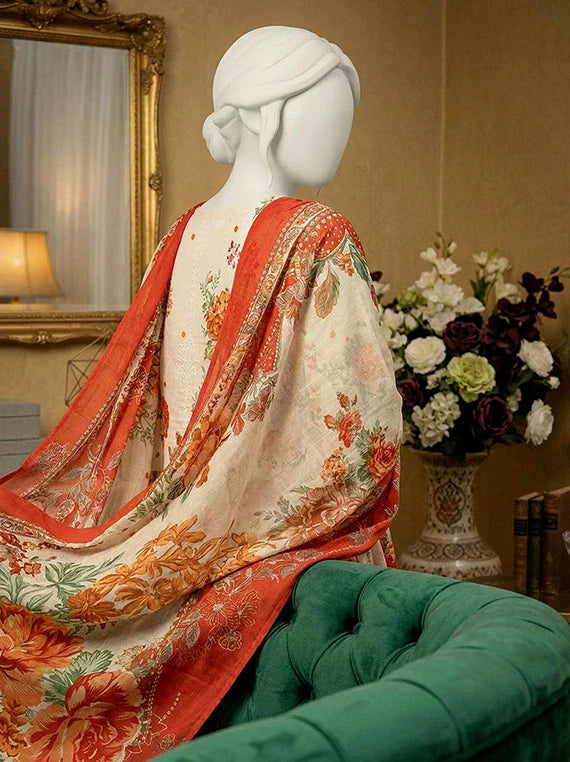 MOON by Abc Embroidered Slub Lawn Collection 2026 (D-03)