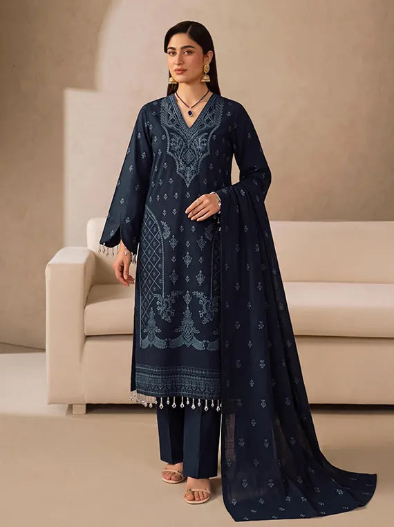 MUSKAN by NUR Embroidered Peach Leather Unstitched Collection'26 (D-04)
