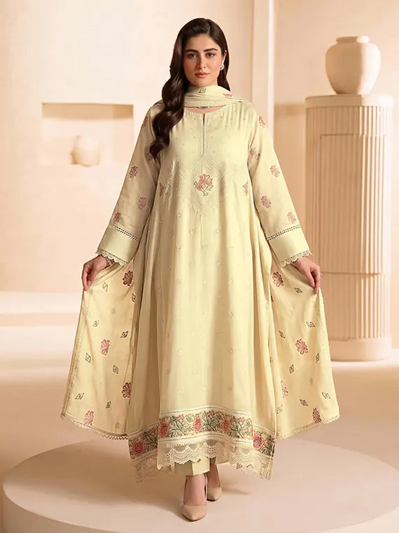 MUSKAN by NUR Embroidered Peach Leather Unstitched Collection'26 (D-08)