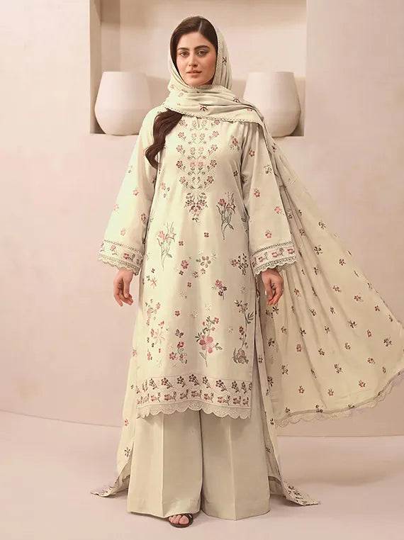 MUSKAN by NUR Embroidered Peach Leather Unstitched Collection'26 (D-10)