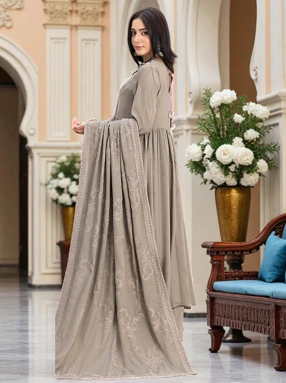 MYSHA by Wania Embroidered Zari Peach Collection 2025 (WL-89)