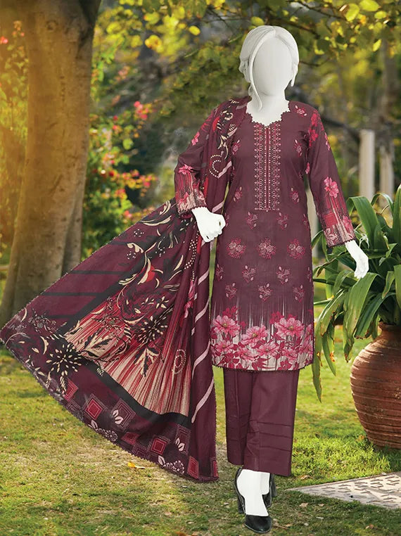 Maiza Embroidered Printed Peach Collection 2025 Vol-02 By ABC (D-01)