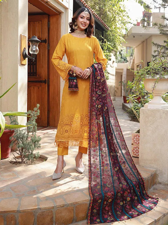 Manto Lawn Delicate Schiffli Collection 2024 By Schick (D-03)