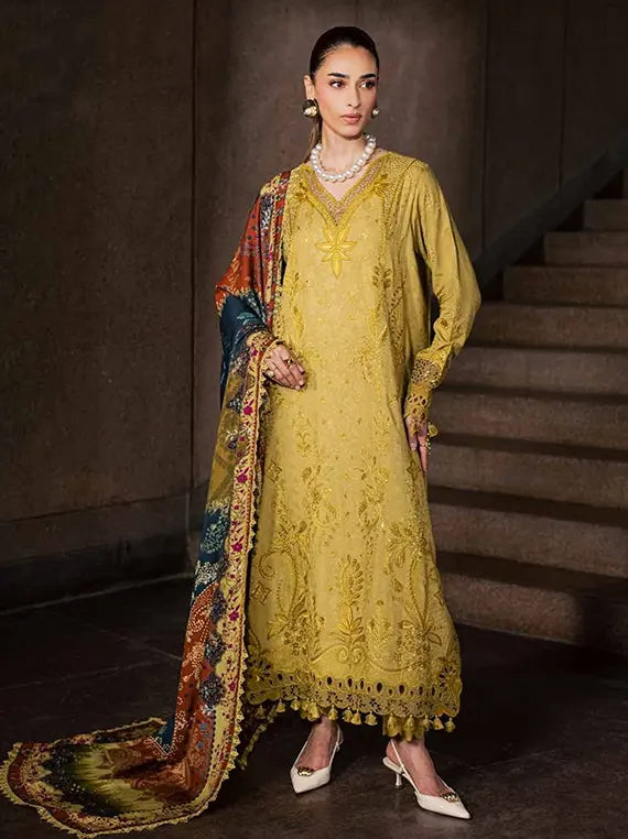 Maya Linen by Nureh Embroidered Unstitched Collection'26 (NW-129)