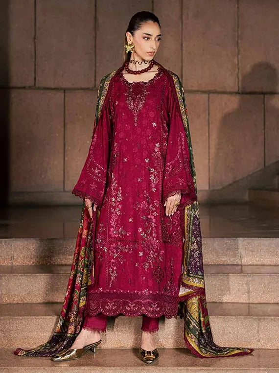 Maya Linen by Nureh Embroidered Unstitched Collection'26 (NW-130)