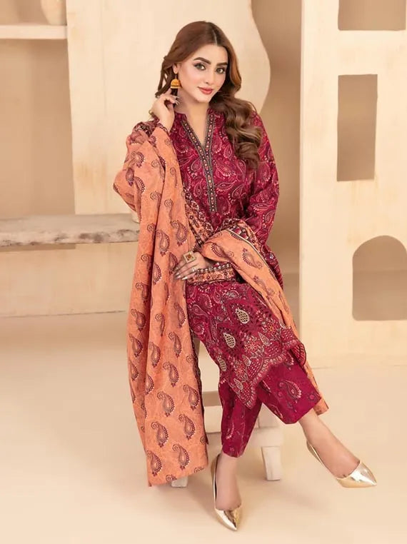 Mayesha Embroidered khaddar Rotary Collection 2025 By Tawakkal Fabrics (D-5096)