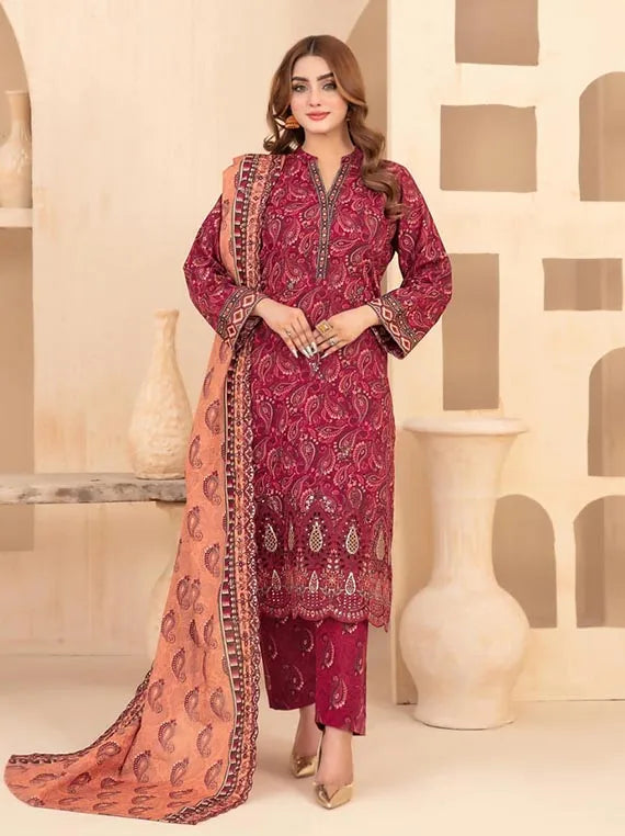 Mayesha Embroidered khaddar Rotary Collection 2025 By Tawakkal Fabrics (D-5096)