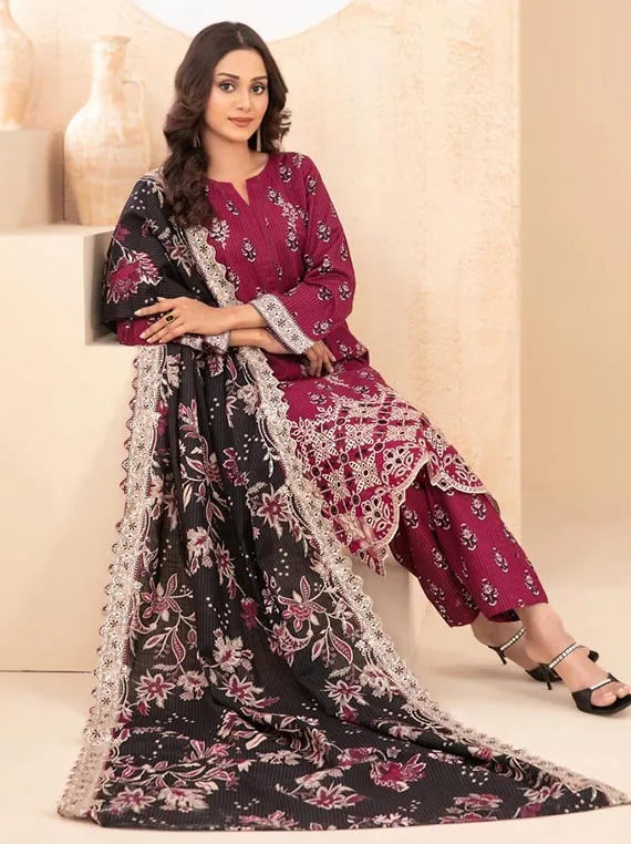 Mayesha Embroidered khaddar Rotary Collection 2025 By Tawakkal Fabrics (D-5098)