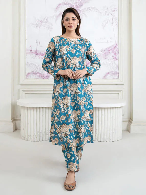 Meerak Elegance Persinified Lawn Collection 2025 (05-Glowtide)