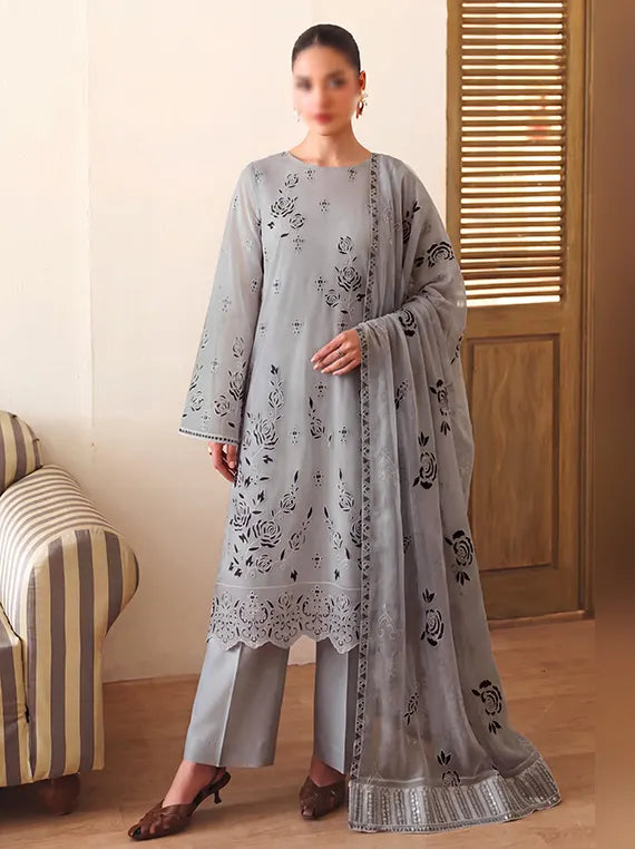 Meeras by Fantak Unstitched Karandi Lawn Collection'26 V-527 (D-03)