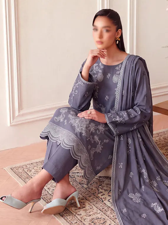 Meeras by Fantak Unstitched Karandi Lawn Collection'26 V-527 (D-04)
