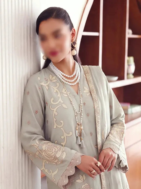 Meeras by Fantak Unstitched Karandi Lawn Collection'26 V-527 (D-05)