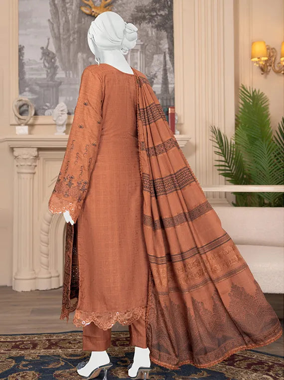 Mehak by ABC Embroidered Slub Peach Collection 2025 (D-07)