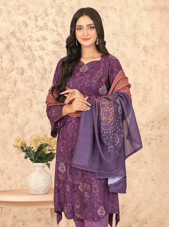 Melek Printed Embroidered Collection 2025 by Tawakkal Fabrics (D-09)