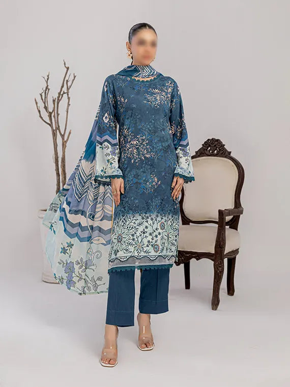 Meraki Embroidered Staple Doriya Collection 2025 By Fantak (D-01)