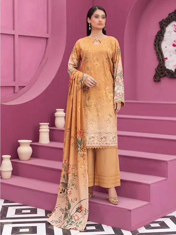 Mirana Embroidered Slub Staple Collection 2025 By Fantak (D-02)