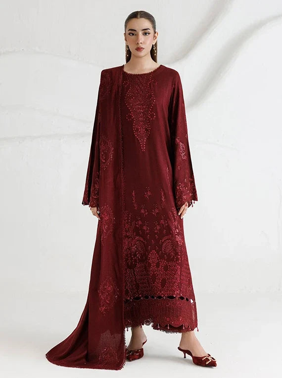 Miras by Daria Embroidered Leather Peach Unstitched Collection'26 (DA-160)
