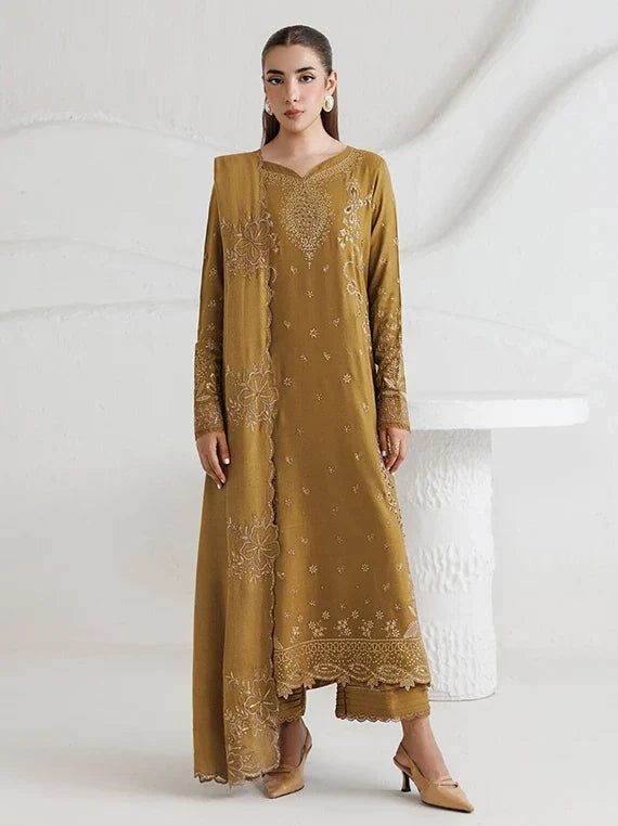 Miras by Daria Embroidered Leather Peach Unstitched Collection'26 (DA-163)