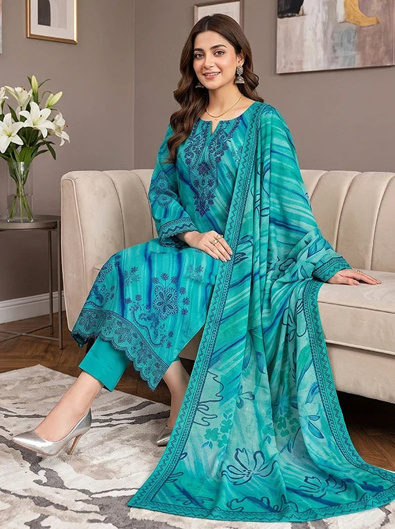 Modern Embroidered Viscose Slub Collection 2026 Vol-133 (D-02)