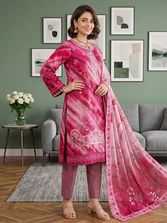 Modern Embroidered Viscose Slub Collection 2026 Vol-133 (D-03)