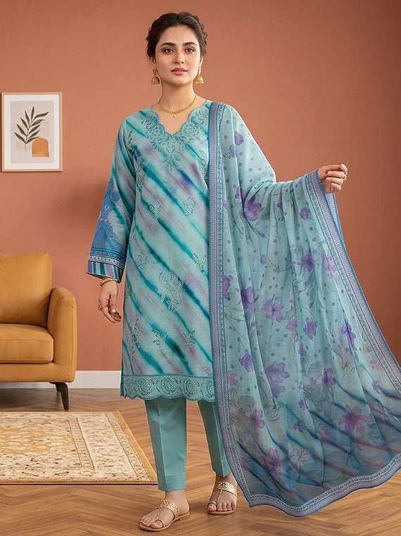 Modern Embroidered Viscose Slub Collection 2026 Vol-133 (D-08)