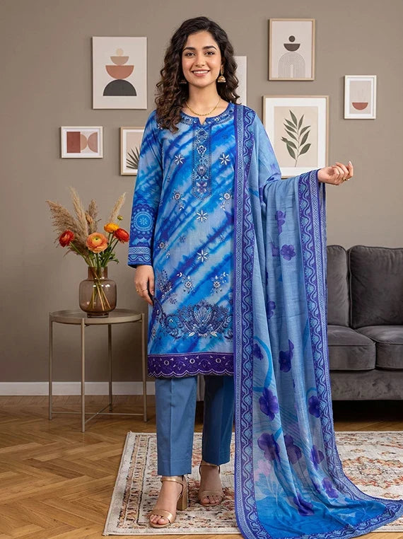 Modern Embroidered Viscose Slub Collection 2026 Vol-133 (D-09)