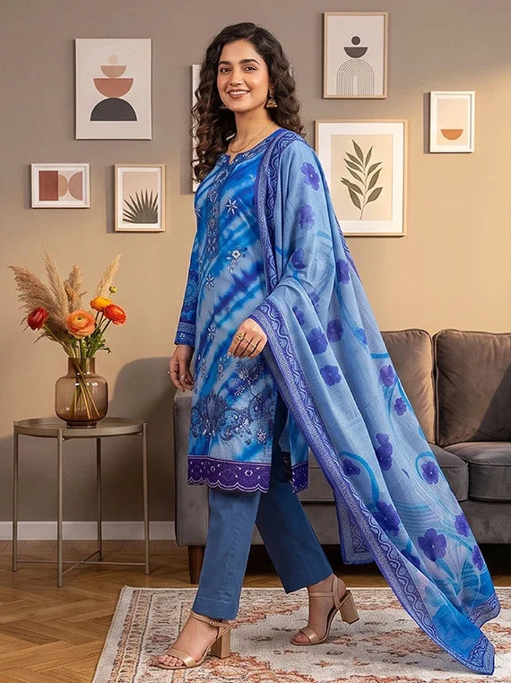Modern Embroidered Viscose Slub Collection 2026 Vol-133 (D-09)