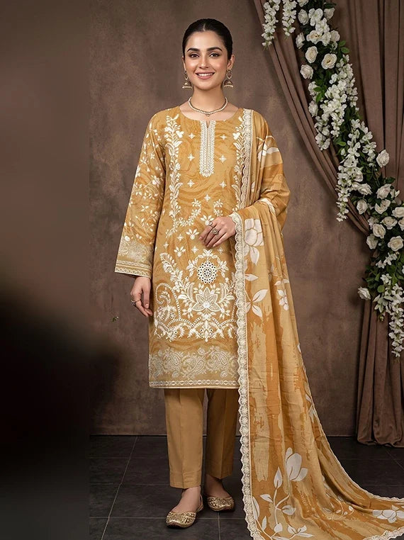 Modern Printed Embroidered Staple Collection 2026 Vol-136 (D-07)