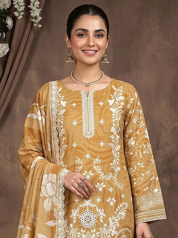 Modern Printed Embroidered Staple Collection 2026 Vol-136 (D-07)