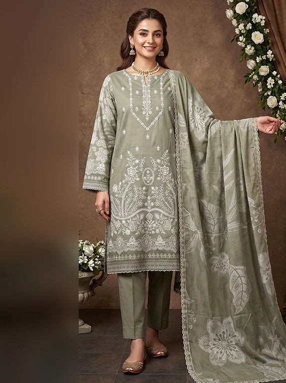 Modern Printed Embroidered Staple Collection 2026 Vol-136 (D-08)