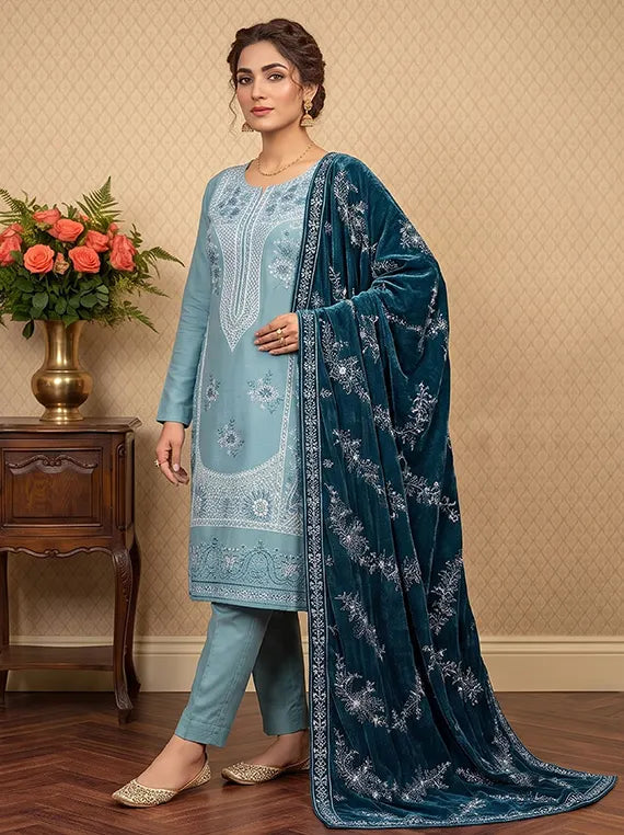 Modern Unstitched Peach Chamki Collection'26 V-127 (D-05)