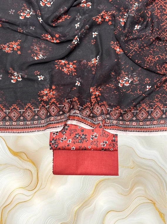 Modern Flower Printed Lawn Edit26 Vol-RJ01 (D-07)