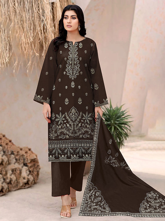 Modern Embroidered Dhanak Collection 2025 Vol-136 (D-03)
