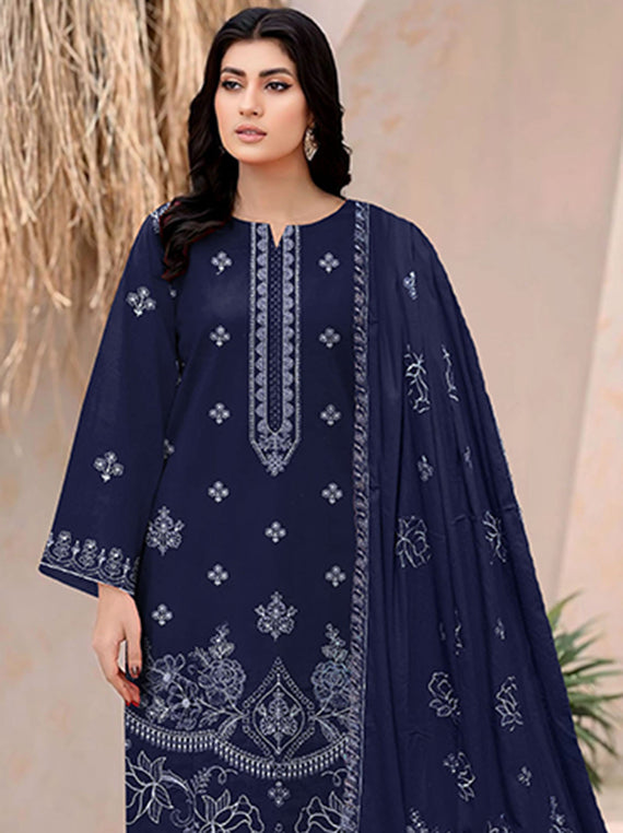 Modern Embroidered Dhanak Collection 2025 Vol-136 (D-04)