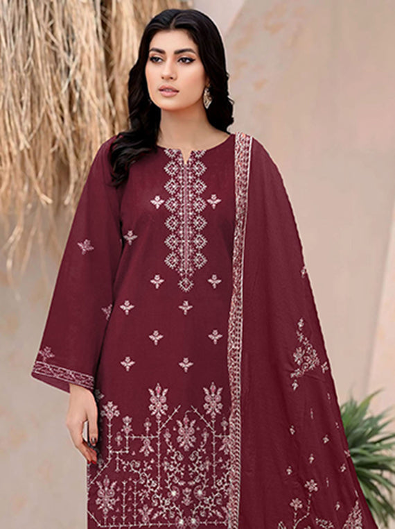 Modern Embroidered Dhanak Collection 2025 Vol-136 (D-06)