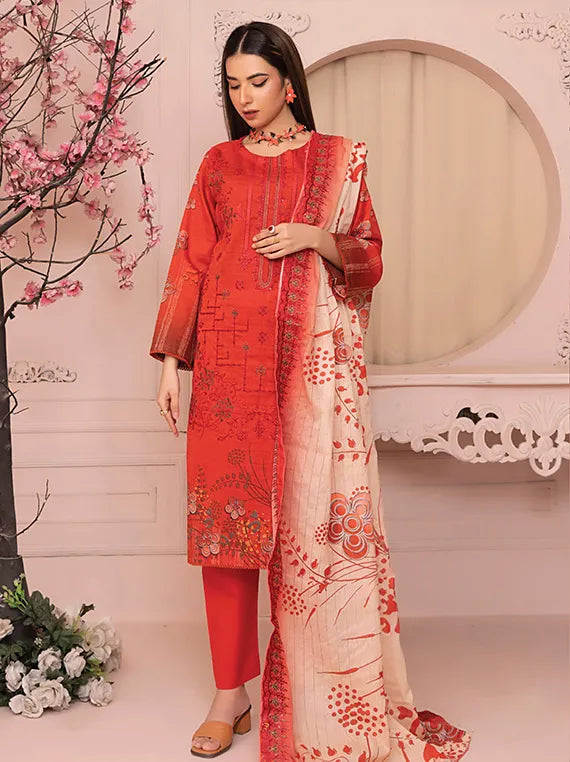 Modern Embroidered Lawn Collection 2025 Vol-06 (MD-02)