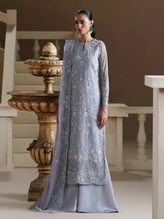Modern Heirloom by Emaan Adeel Embroidery Chiffon Collection'26 (BLUE VERSE)