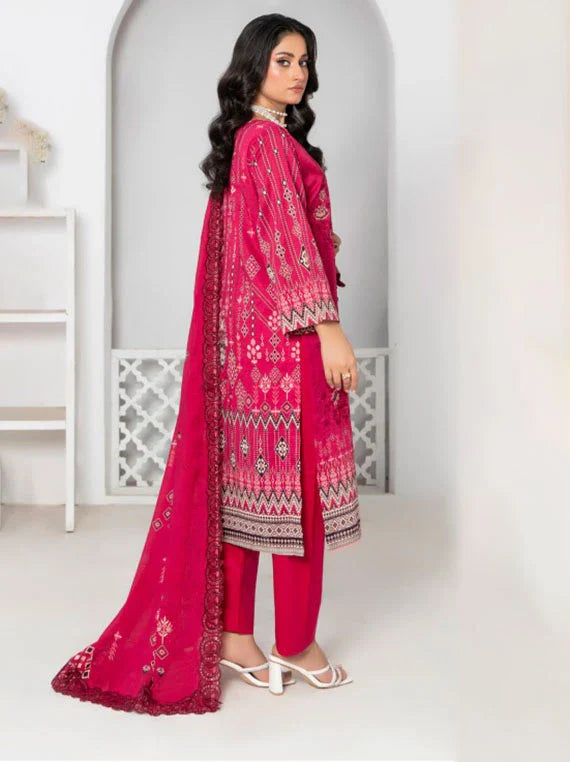 Modern Printed Embroidered Doria Lawn Collection 2026 VOL-60 (D-01)