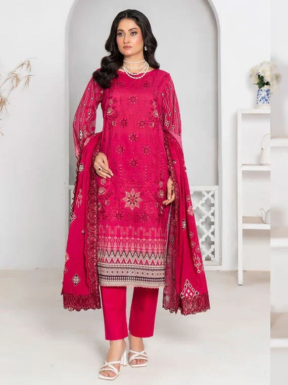 Modern Printed Embroidered Doria Lawn Collection 2026 VOL-60 (D-01)