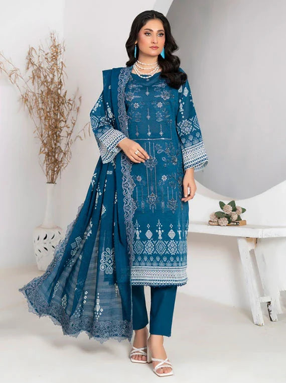 Modern Printed Embroidered Doria Lawn Collection 2026 VOL-60 (D-02)