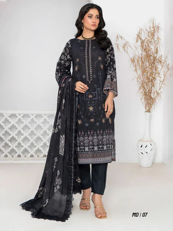 Modern Printed Embroidered Doria Lawn Collection 2026 VOL-60 (D-07)