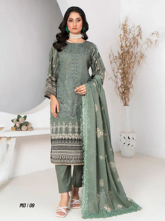 Modern Printed Embroidered Doria Lawn Collection 2026 VOL-60 (D-09)