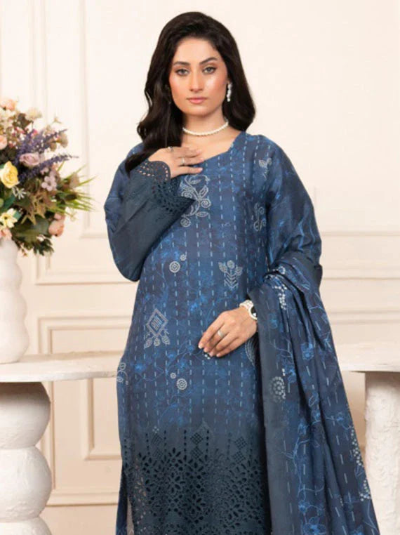 Modern Printed Embroidered Lawn Collection 2026 VOL-73 (D-02)