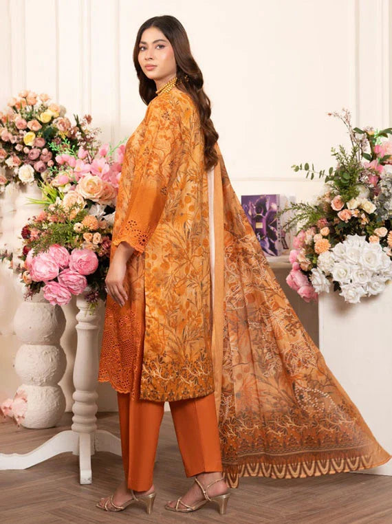 Modern Printed Embroidered Lawn Collection 2026 VOL-73 (D-03)