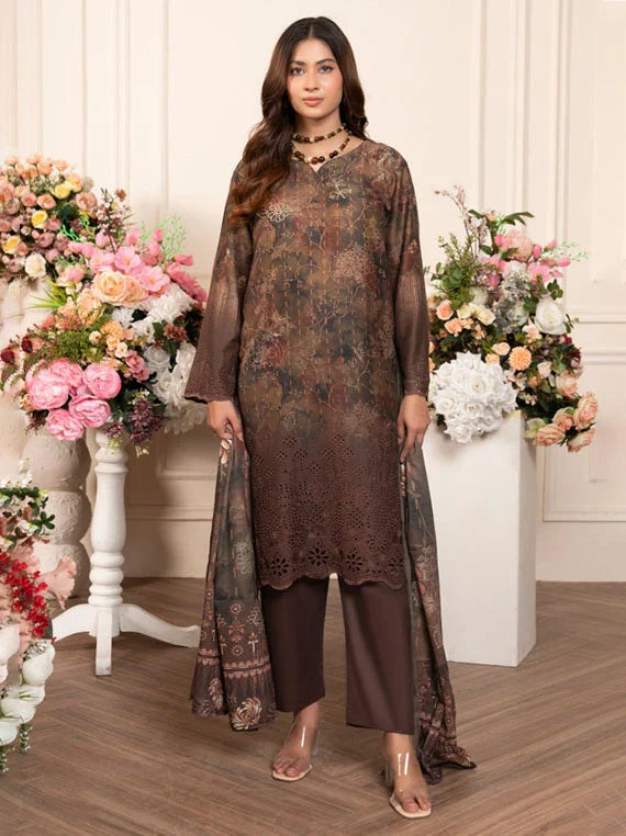 Modern Printed Embroidered Lawn Collection 2026 VOL-73 (D-06)