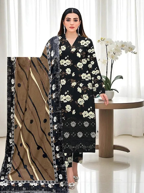 Modern Printed Embroidered Viscose Collection 2025 Vol-149 (D-06)