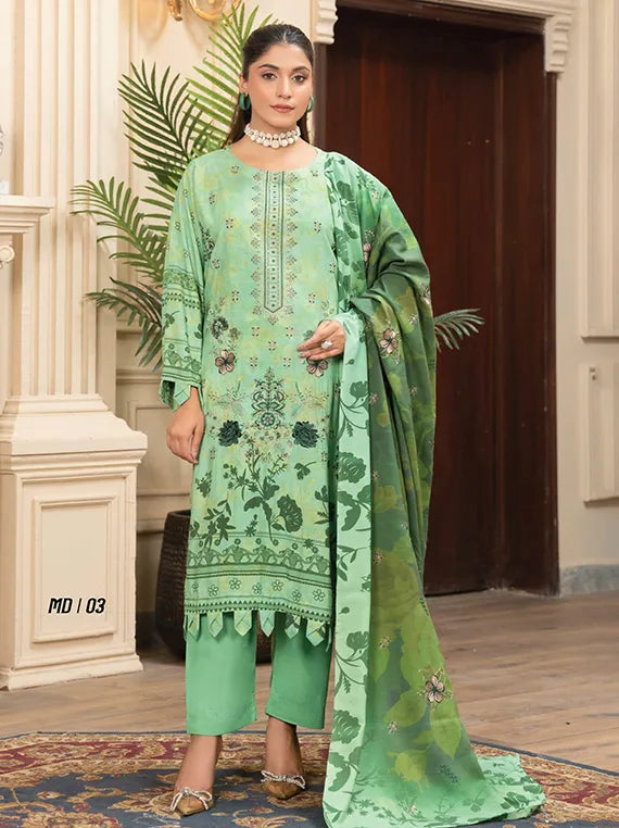 Modern Printed Embroidered Winter Slub Collection 2025 Vol-142 (MD-03)