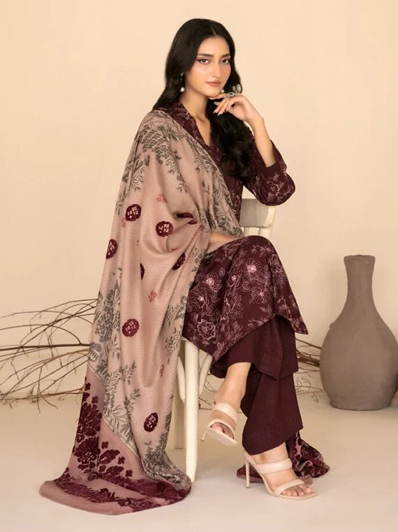 Mulaqaat by Tawakkal Fabrics Leather Peach Unstitched Collection'26 (D-5335)